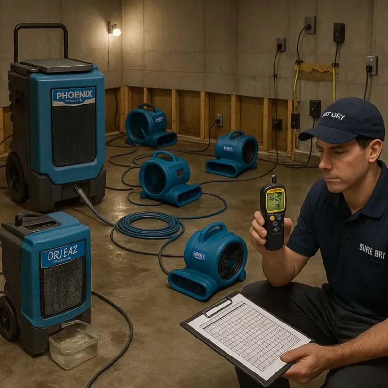 Structural Drying and Dehumidification process in Vega Baja, PR